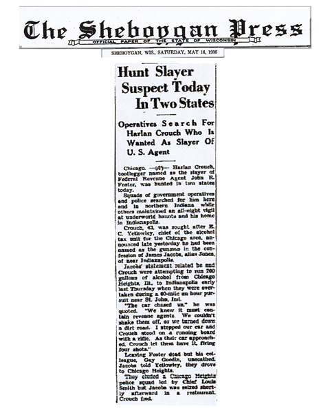 Newspaper article from The Sheboygan Press, with headline: Hunt Slayer Suspect Today In Two States