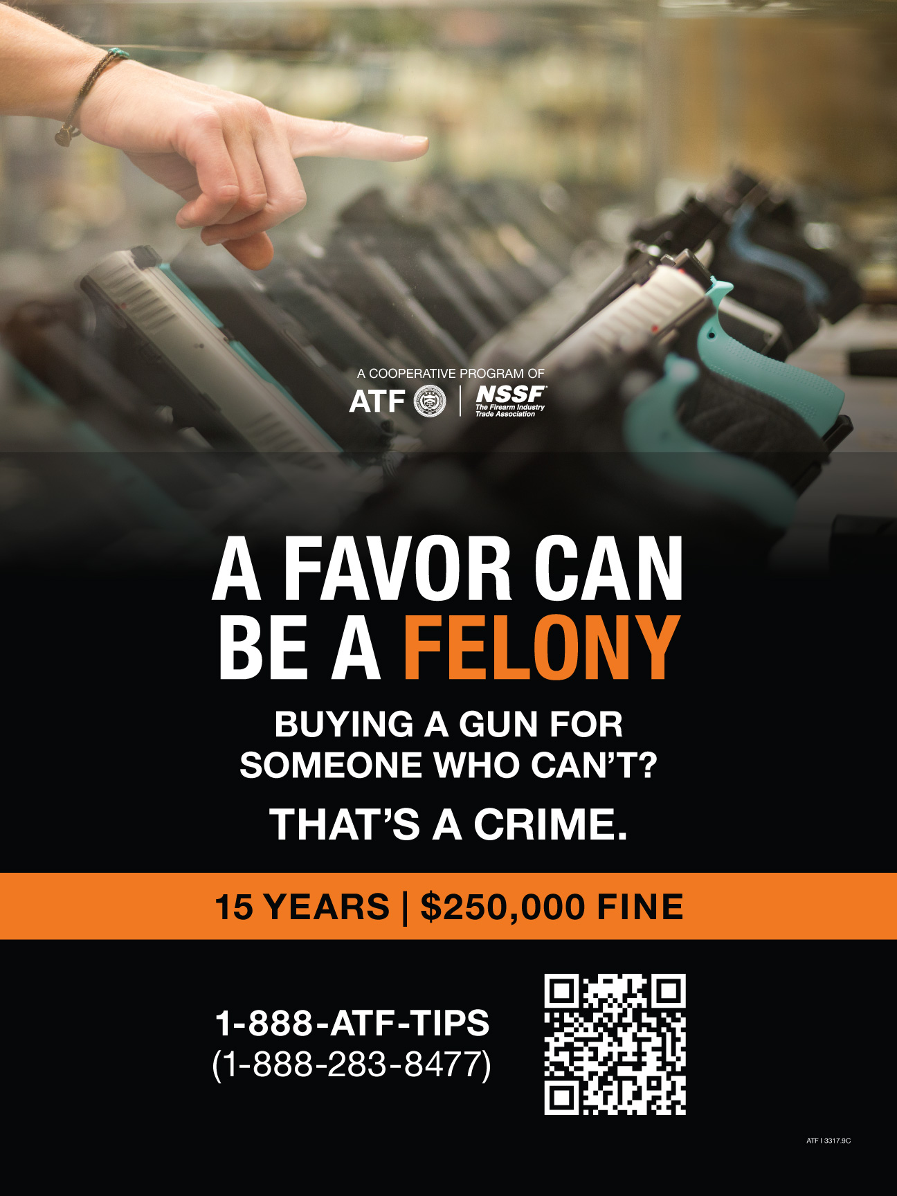 ATF I 3317.9C	Don’t Lie for the Other Guy Poster: Woman pointing at a firearm