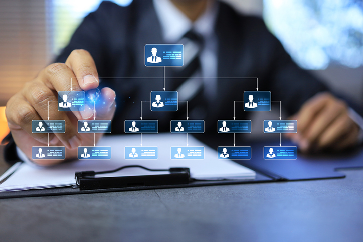 Stock photo showing an organization chart