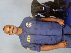 Special Agent Canine Handler Goodman and K-9 Haiku's official portrait